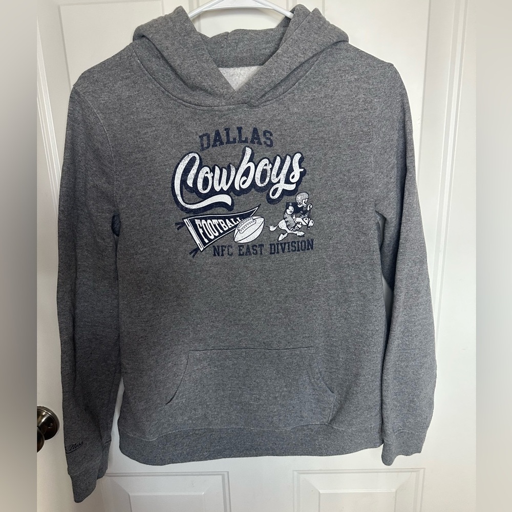 Youth Mitchell & Ness Dallas Cowboys Throwbacks Heather Gray Pullover Hoodie
